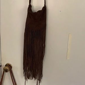 Fringe purse- brown.